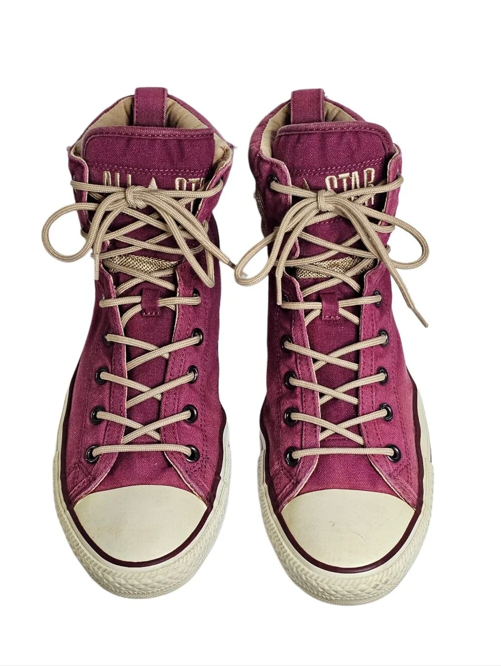 Converse Chuck Taylor All Star High Street Burgundy Maroon Tan Sneakers Men's 12